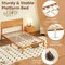 Rustic Golden Brown Acacia Wood MDF Platform Bed Frame with Headboard and Under-Bed Storage